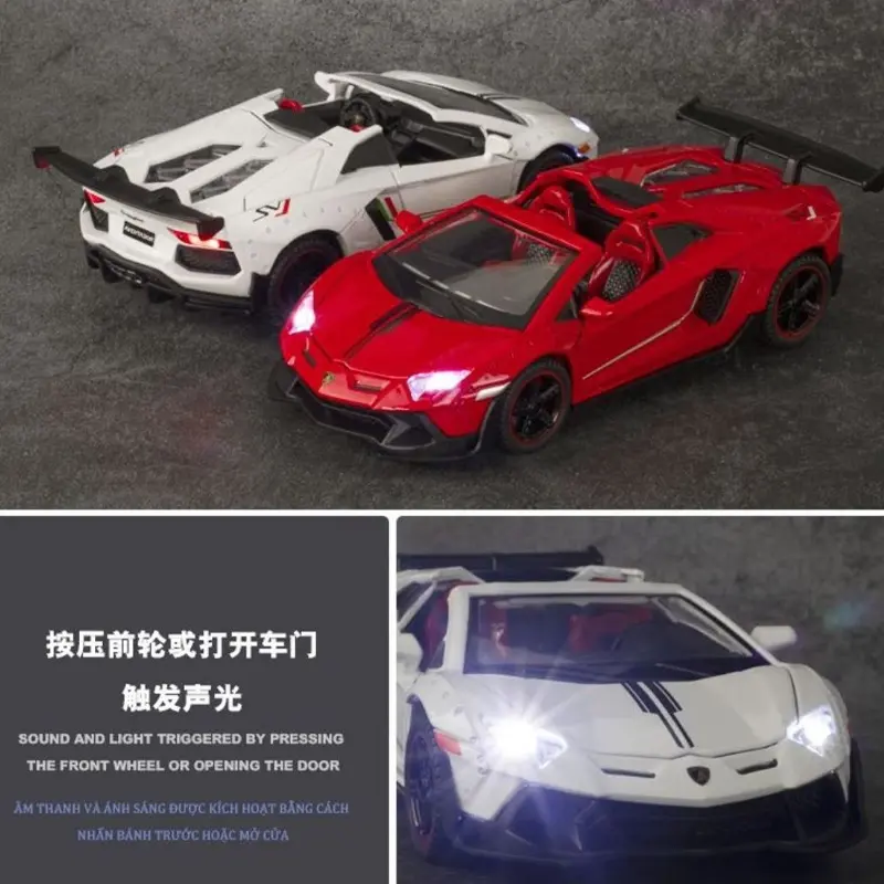 Picture of 1 PC Jiaye 1:32 Lamborghini LP700 Convertible Diecasts Alloy Car Super Luxurious Racing Simulation Toy Vehicles Metal Car Model Car with Sound Light Toys For Gift(Multicolor)
