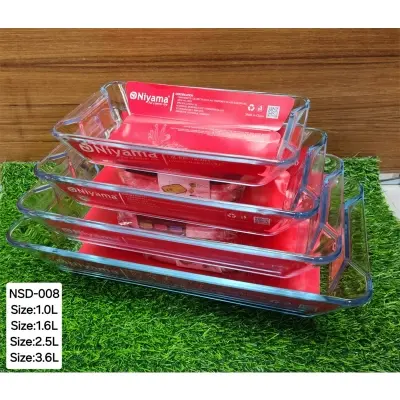 Picture of 4 Pcs Tempered Glass Rectangular Shaped Serving Bowls Set NSD-008(Multicolor)
