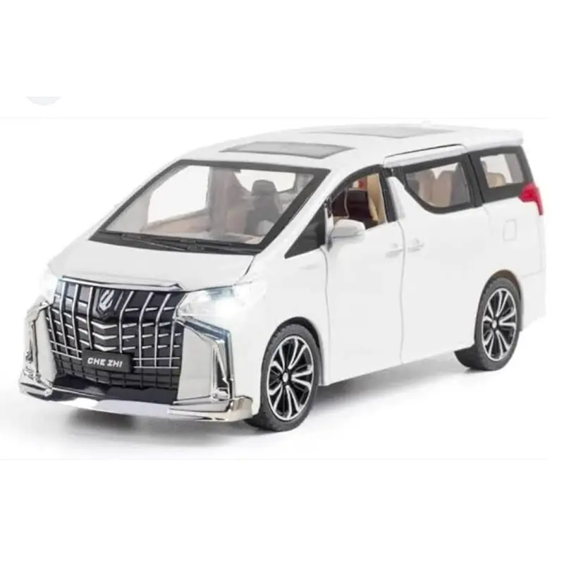 Picture of 1 PC 1:24 Toyota Alphard Vellfire Diecasts Car Luxury MPV Simulation Steering Shock Toy Vehicles Metal Car 6 Doors Open Model Car Sound Light Toys For Children Gift(Multicolor)