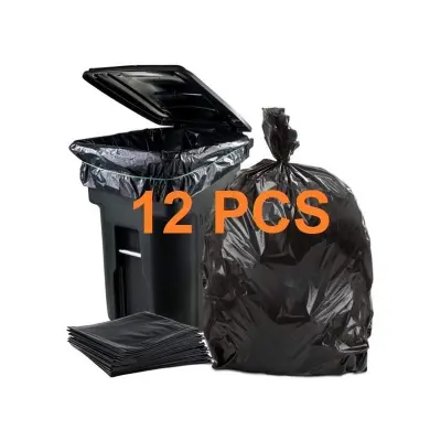 Picture of 12PCS Black (24" X20") Trash Bag / Poly Bag / Garbage Bag / Moyla Felar Bag / Polibag(Multicolor)
