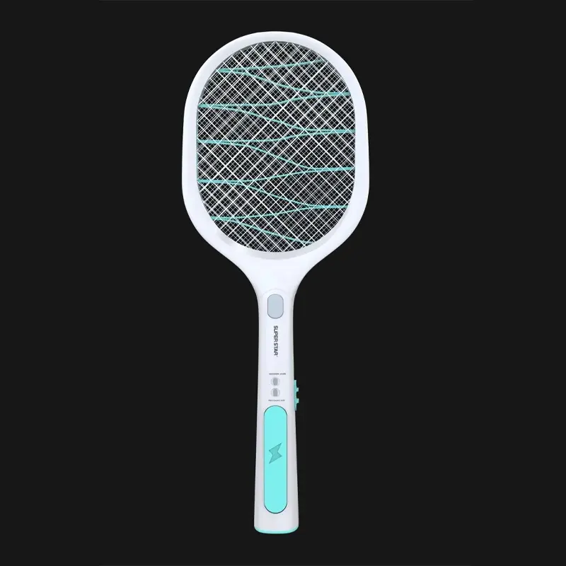Picture of Super Star Electric Mosquito Killer Bat - 3-in-1 Rechargeable Insect Swatter with Mosquito Killer Lamp(White)