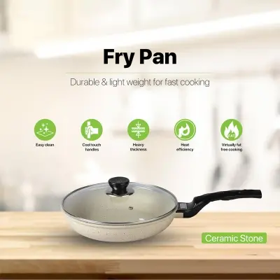 Picture of BD-KOR FRY PAN (18 CM) Non-Stick Premium Marble Coating with Glass Lid(Multicolor)