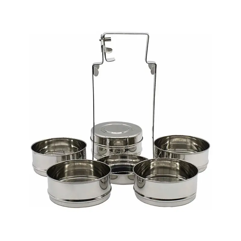 Picture of 5 Bowl Stainless Steel Food Carrier 18CM 304 FOOD GRADE(Silver5BOWL)