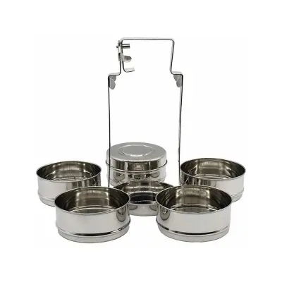 Picture of 5 Bowl Stainless Steel Food Carrier 18CM 304 FOOD GRADE(Silver5BOWL)