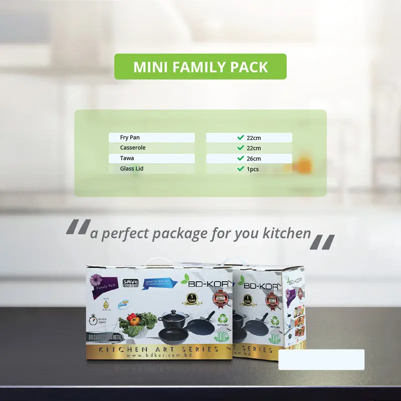 Picture of BD-KOR Non-Stick FAMILY PACK 4 Pcs Premium Marble Coating(Grey)