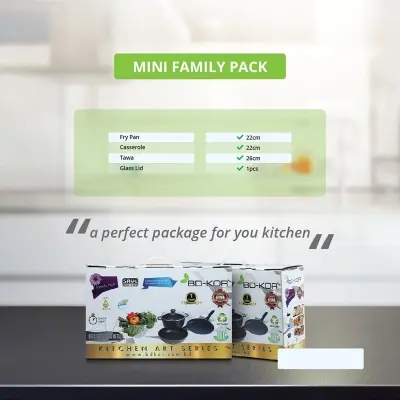 Picture of BD-KOR Non-Stick FAMILY PACK 4 Pcs Premium Marble Coating(Grey)