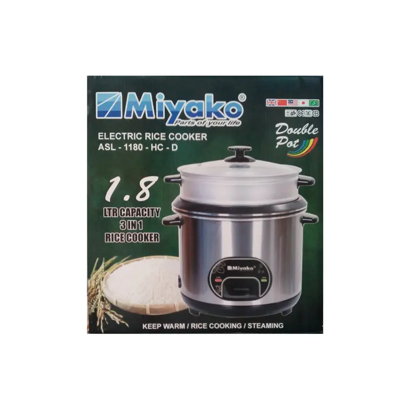 Picture of Miyako 1.8 LTR Double Pot Rice Cooker ASL-1180-HC-D(Multicolor)