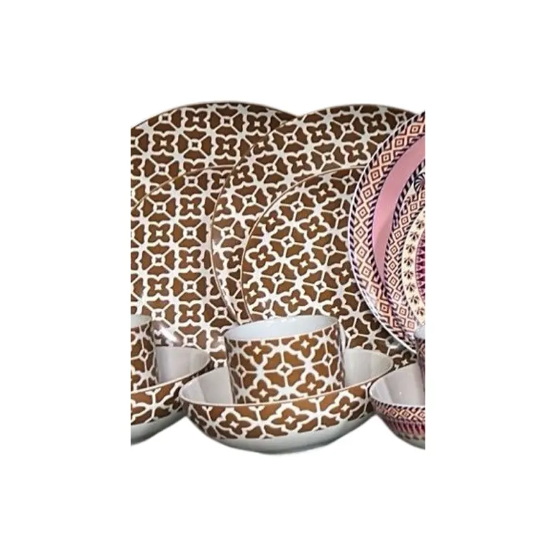 Picture of 24 Pieces Ariane Dinner Set GOLDEN BROWN Design(Multicolor)