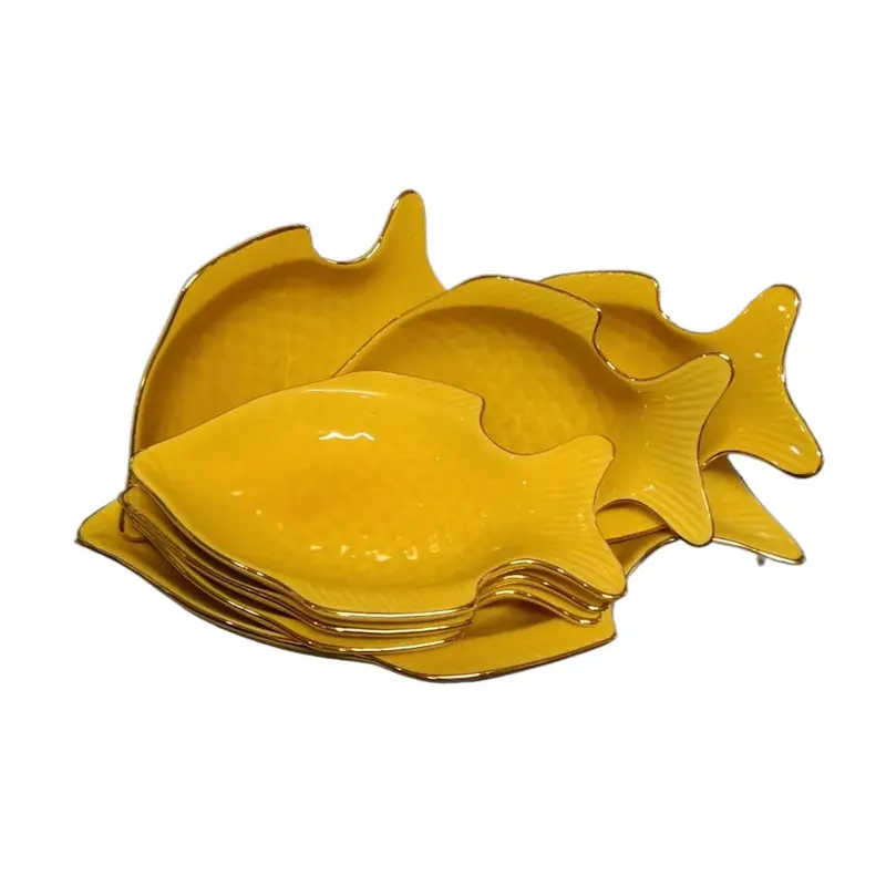 Picture of New fish design 7 Pcs Sweet Bowl Set Including Serving Dish , Oven Proof porcelain Ceramic Porcelain Snack Bowl Set,Ceramic Firni Set & bati, Soup & Firni Bati(Multicolor)