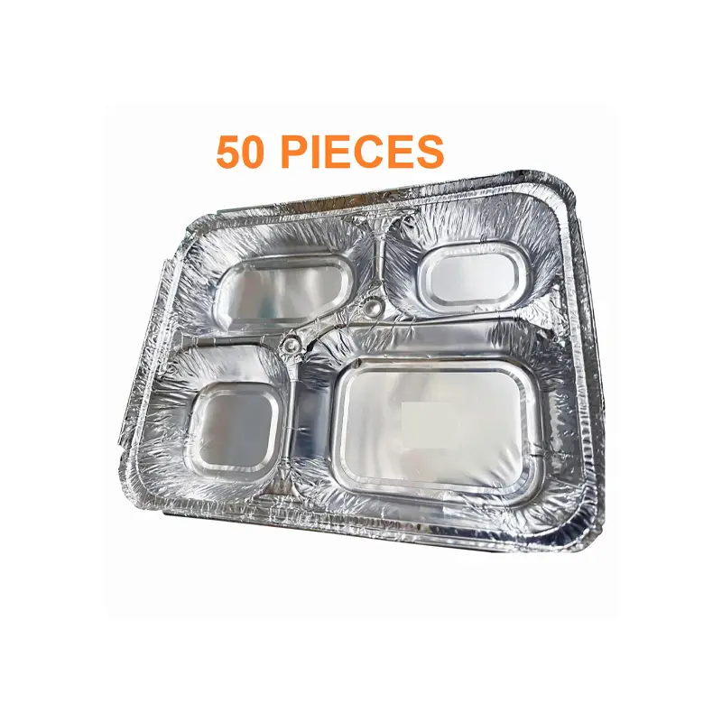 Picture of 4 Chamber Aluminium Foil Container box 50 pcs(Multicolor)