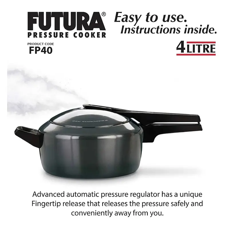 Picture of 4 Liter Futura Hard Anodized Pressure Cooker(Multicolor)
