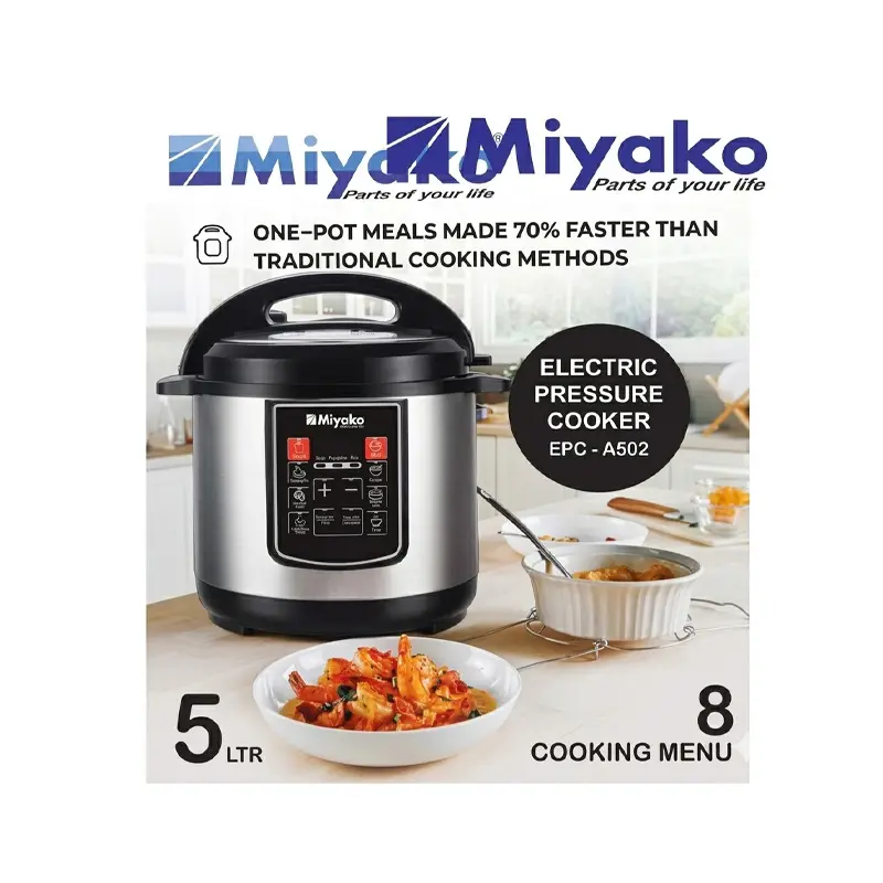 Picture of Miyako 5 Liter Electric Pressure Cooker EPC-502 With 8 Cooking Setup(Multicolor)