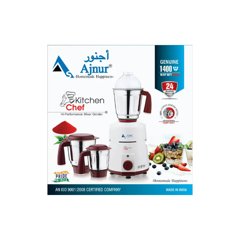 Picture of 1400 WATT Ajnur KITCHEN CHEF Blender Plus Mixer Grinder(Multicolor)