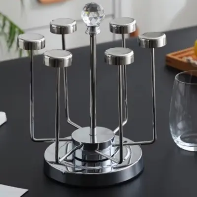 Picture of Stainless Steel Moving Glass Holder - 6 Holder - Silver(Multicolor)