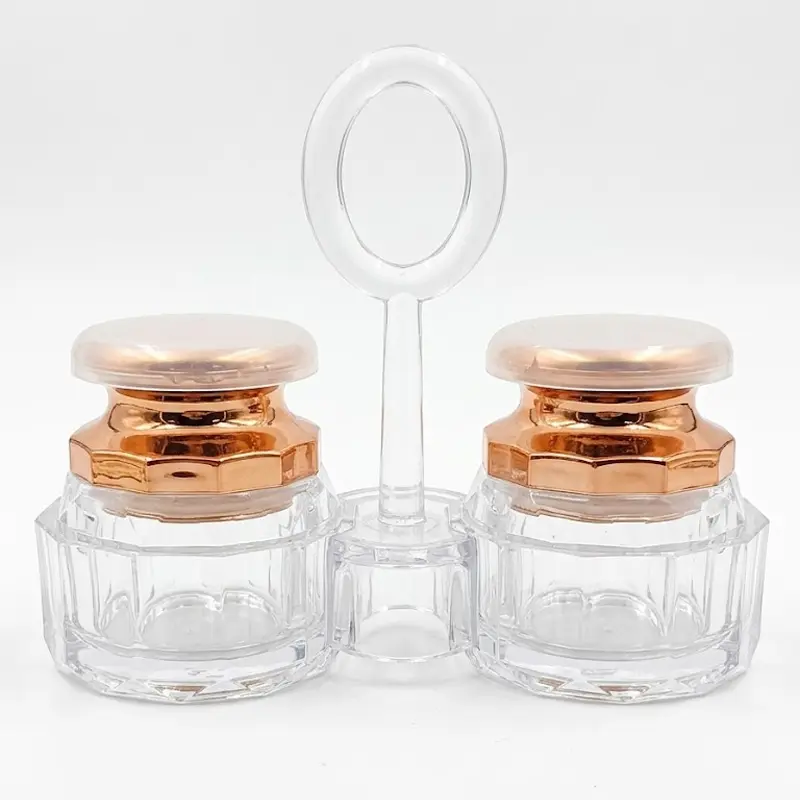 Picture of 1 Set Acrylic Salt and Pepper Shakers Set with Tray for Dining Table Used as Namak Dhani, Shaker, Sprinkler, Spices Dispenser for Home, Kitchen and Restaurant(Multicolor)