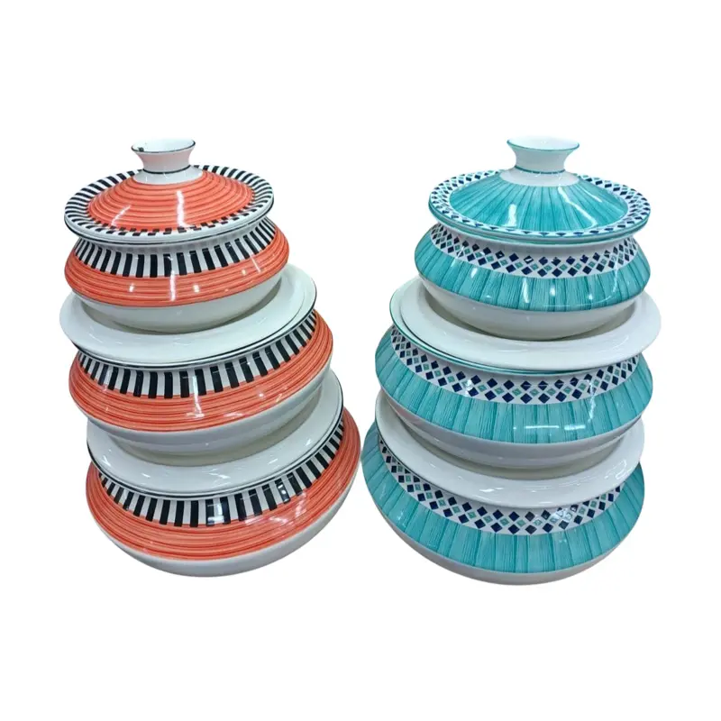 Picture of 1 Set 6PCS Ceramic Curry Bowl / Casserole Dish with Lid(Multicolor)