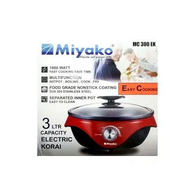 Picture of Miyako 3 Liter Electric Curry Cooker MC-300 EK | Miyako Electric Korai | Miyako Electric Multifunction Cooker | 1800 Watt(Multicolor)