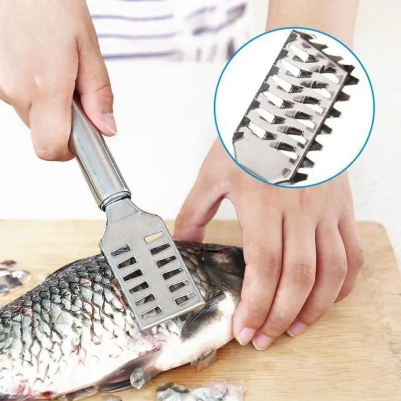 Picture of Fish Scale Scraper Brush/ Stainless Steel Fish Scaler Scales Skin Remover/ Removing Peeler(Multicolor)