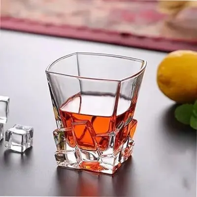 Picture of Ice Design Whiskey Glasses Set of 6 pcs- 300 ml Glass Set(Multicolor)
