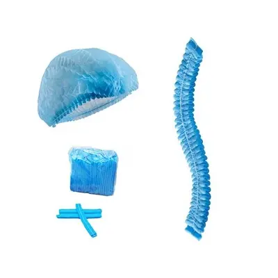 Picture of 100 Pcs Kitchen Multipurpose Head Cover Hair Net Senga Bouffant Mop Clip - Medical Anti Dust Tissue Mob Cap(Multicolor,Int: One size)