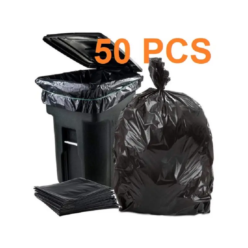 Picture of Black (24" X20") 50PCS Trash Bag / Poly Bag / Garbage Bag / Moyla Felar Bag / Polibag(Multicolor)