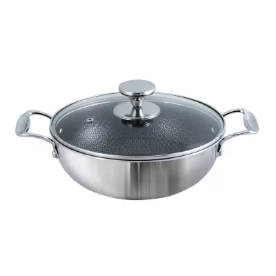 Picture of Kiam Tri Ply Honeycomb 28CM Stainless Steel Karai INDUCTION BOTTOM(Multicolor)