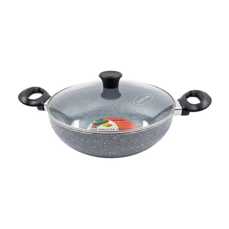 Picture of Kiam Marble Coated Karai With Glass Lid 22cm(Multicolor)