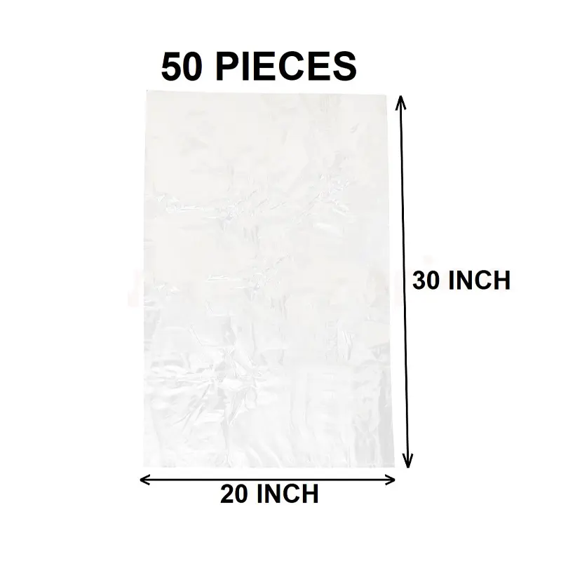 Picture of Clear (30" X20") 50PCS Trash Bag / Poly Bag / Garbage Bag / Moylar Bag / Polibag(Multicolor)