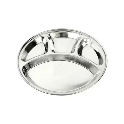 Picture of Stainless Steel Compartment Plate 28CM 304 FOOD GRADE(Silver28CM)