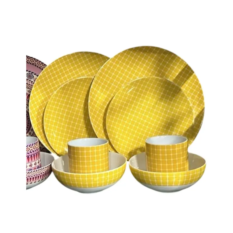 Picture of 24 Pieces Ariane Dinner Set YELLOW Design(Multicolor)