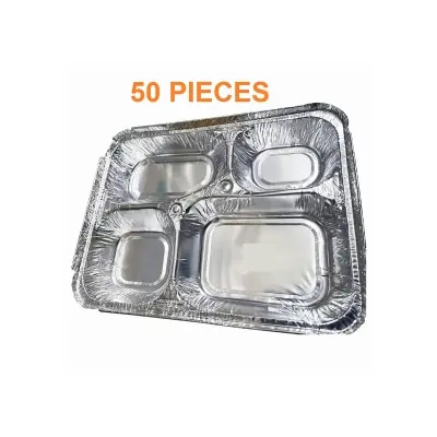 Picture of 4 Chamber Aluminium Foil Container box 50 pcs(Multicolor)