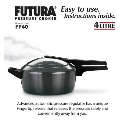 Picture of 4 Liter Futura Hard Anodized Pressure Cooker(Multicolor)