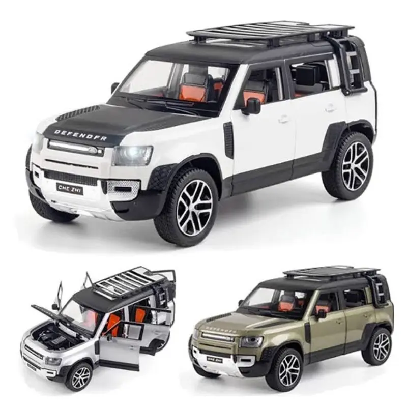Picture of 1PC 1:24 Landrover Defender Diecasts Alloy Car Luxurious Simulation Toy Vehicles Metal Car 6 Doors Open Model Car Sound Light Toys For Gift(Multicolor)