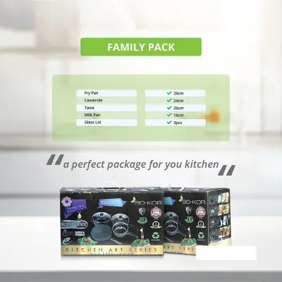 Picture of BD-KOR Non-Stick FAMILY PACK 7 Pcs Premium Marble Coating(Grey)