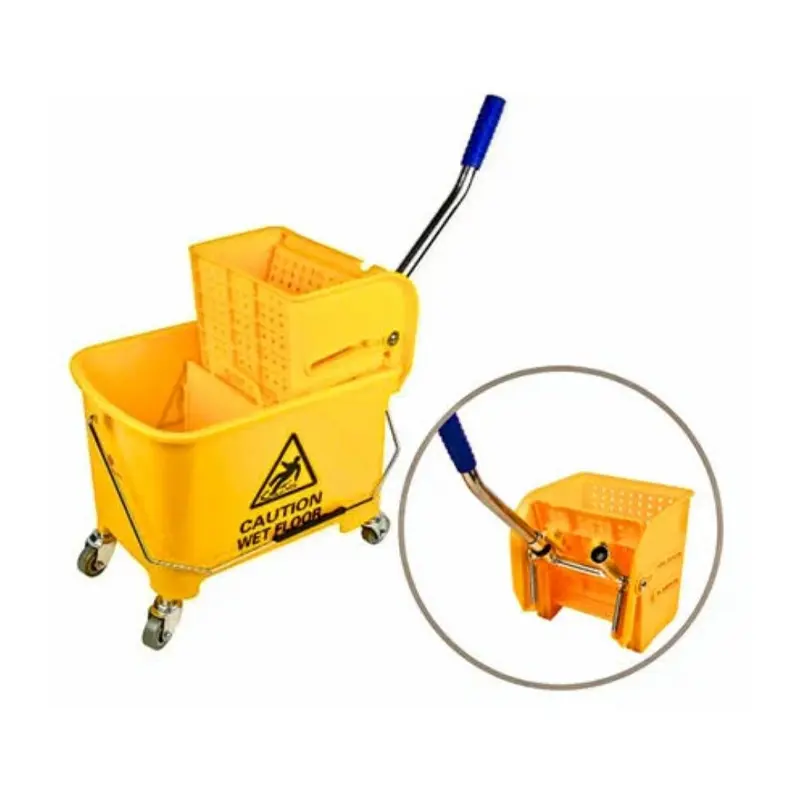 Picture of 20 Liter Yellow Single Bucket Plastic Cleaning Commercial Mop(Multicolor)