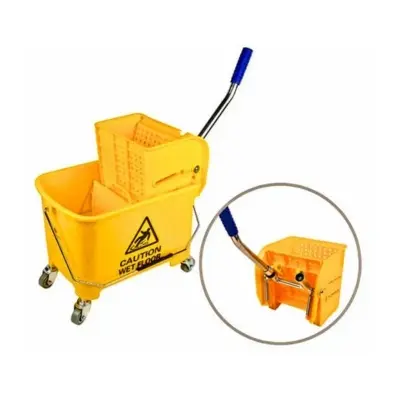 Picture of 20 Liter Yellow Single Bucket Plastic Cleaning Commercial Mop(Multicolor)