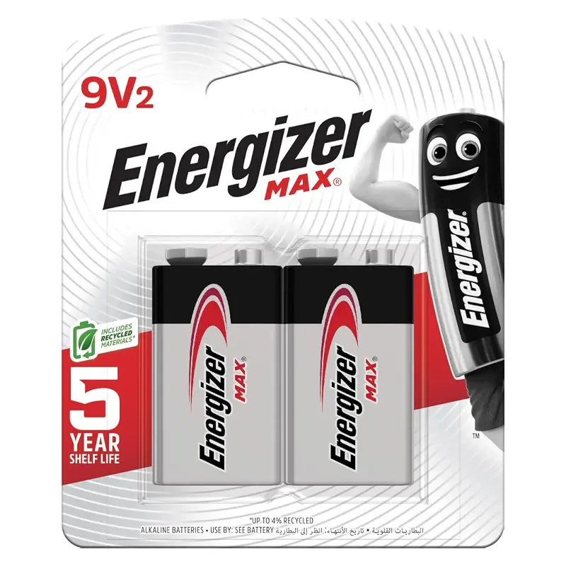 Picture of 2PCS Energi zer Max Alkaline 9V batteries(Multicolor)