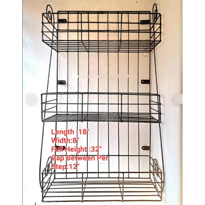 Picture of 1PC Modern Kitchen Rack 3 Layer, Square Wall Hanger, Easy to Install, Organize Accessories 32 / 8 / 18 Inches(Multicolor)