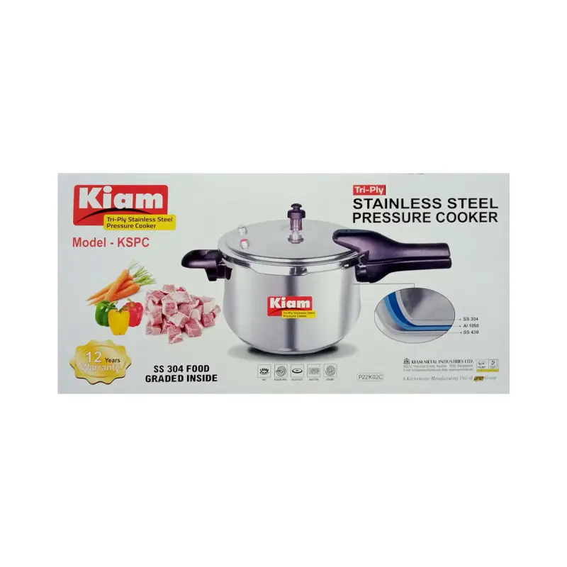 Picture of Kiam Stainless Steel Pressure Cooker KSPC-5.5L (5.5 Liter)(Multicolor)