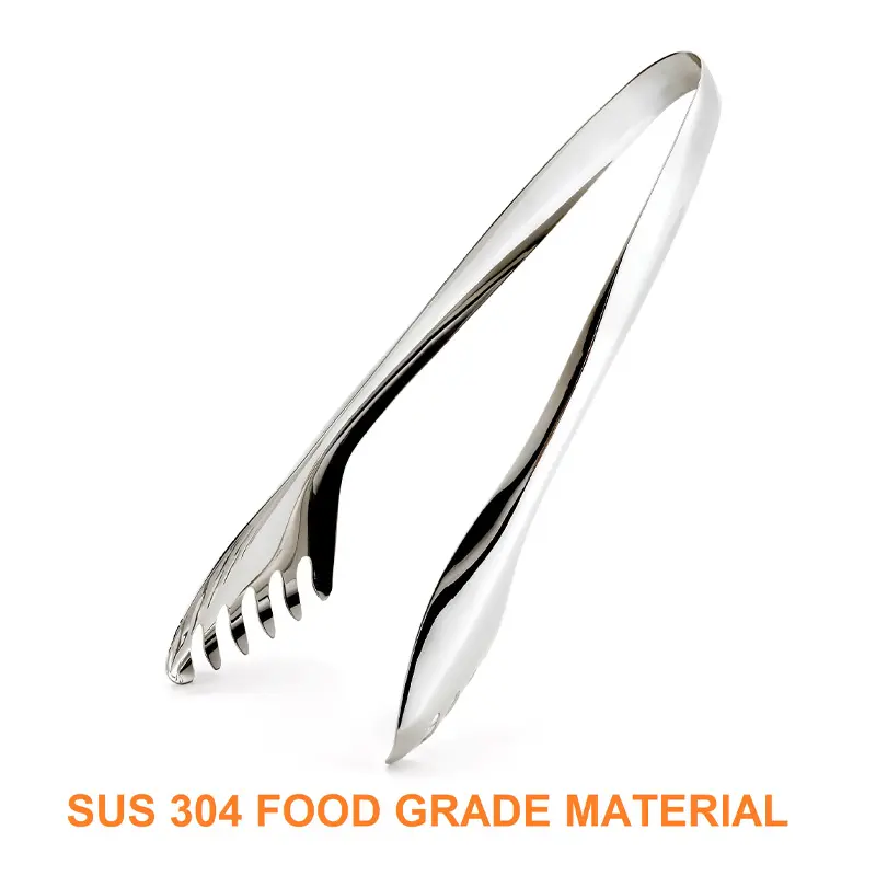 Picture of Stainless Steel Cooking Tong Clip Clamp Accessories Salad Serving Bbq Tools (SUS 304 food grade material)(Silver)