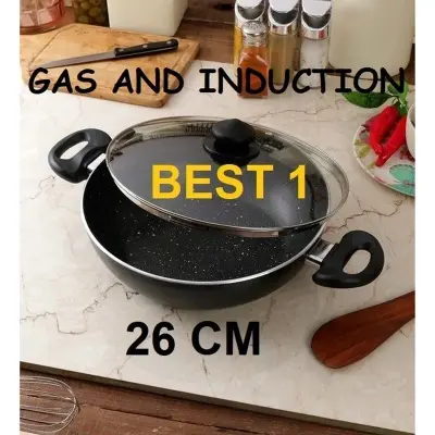 Picture of Prestiege INDUCTION Karai with Glass Cover 26 CM (MULTIPLE COLOR)(Multicolor)