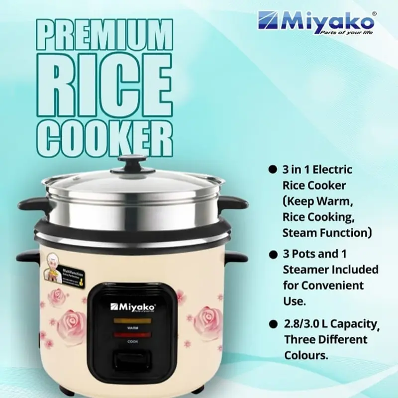 Picture of Miyako 3 Liters 3 Pot Rice Cooker ASL-3P-300YLD(Multicolor)