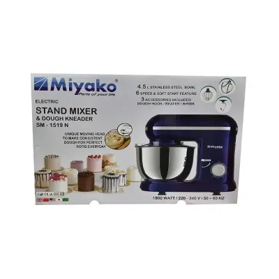 Picture of Miyako Electric Stand Mixer 4.5 Liter | 1800Watt | SM-1519 N(Multicolor)