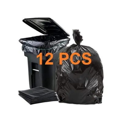 Picture of Black (30" X20") 12PCS Trash Bag / Poly Bag / Garbage Bag / Moyla Felar Bag / Polibag(Multicolor)