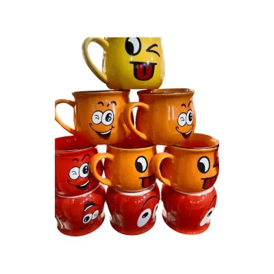 Picture of Emoji Ceramic Mugs For Coffee, Tea, Water, Milk Cup Gift- 1 piece(Multicolor)