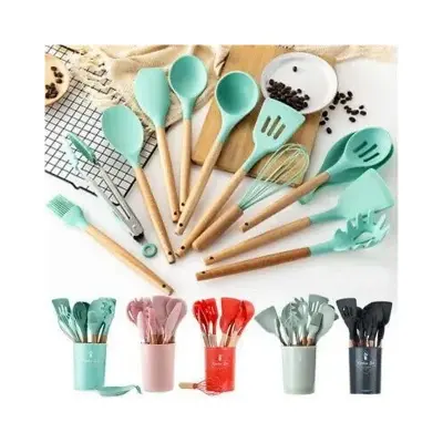 Picture of 12 pcs Silicone Spatula Sets Heat-Resistant Non-Stick Spatula with Iron Core for Baking(Multicolor)