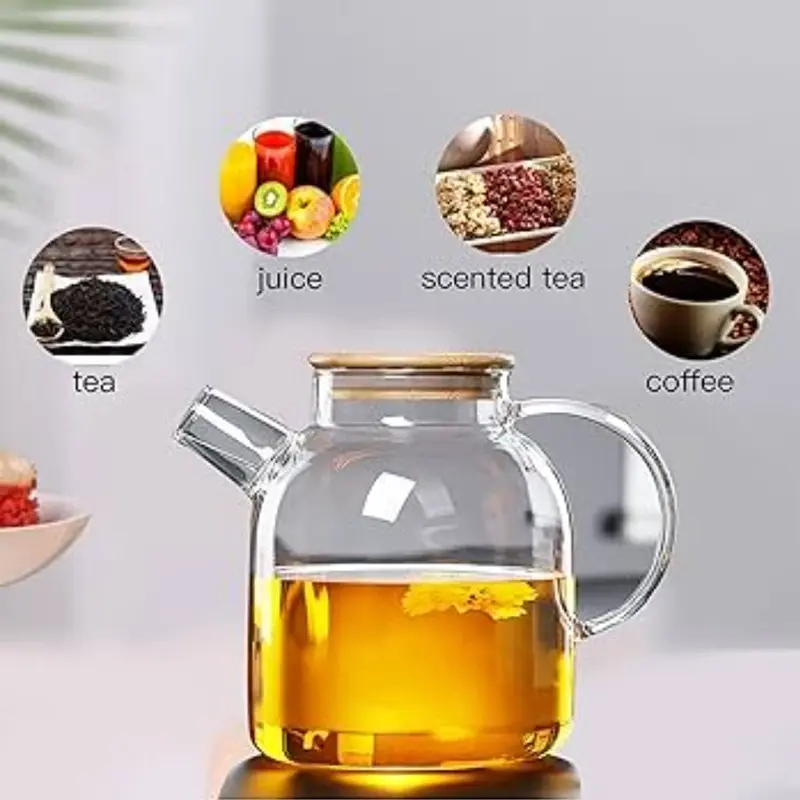 Picture of Clear Glass Tea / Coffee / Juice Kettle 55-1(Multicolor)
