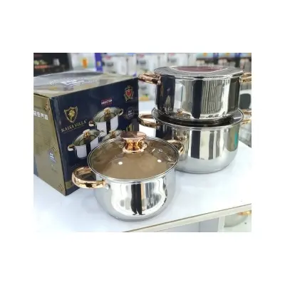 Picture of Kaisa Villa 6 Pcs Stainless Steel Cookware Set with Lid INDUCTION KV-2004(Multicolor)