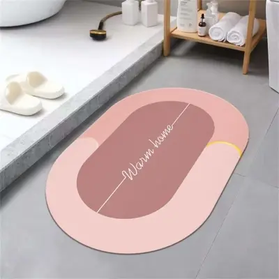 Picture of Bathroom Mat Absorbent Customize Modern Simple Non Slip Diatom Mud Quick Drying High Qualit Home Oil proof Kitchen Bath Mat(Multicolor)