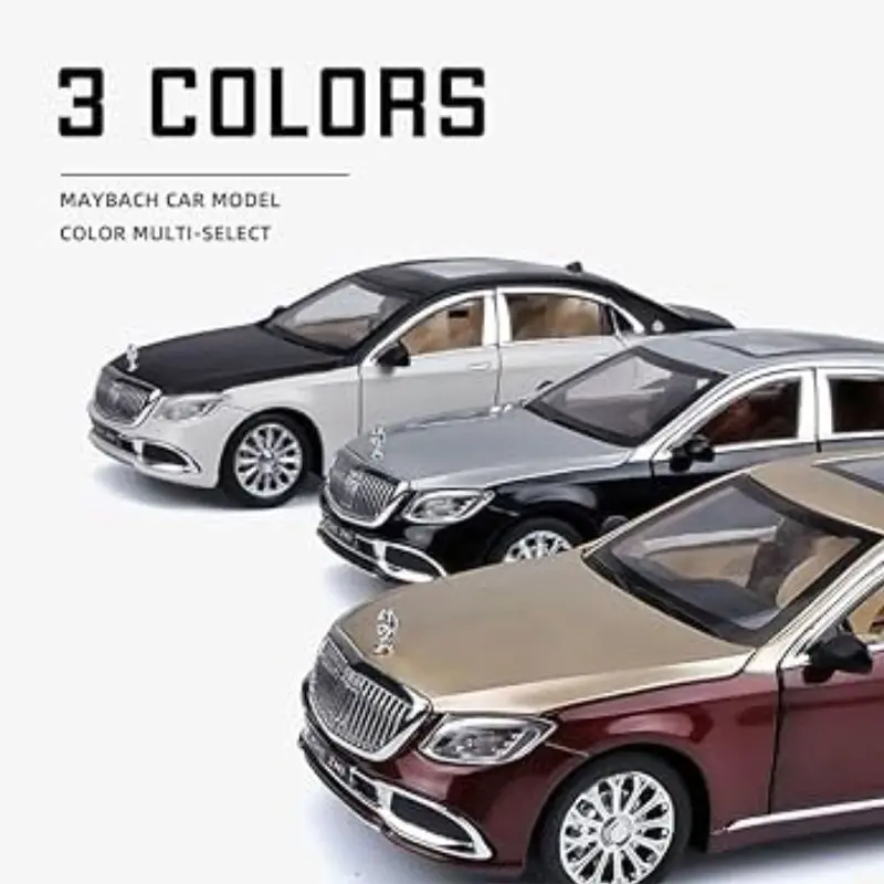 Picture of 1PC Mercedes Benz Maybach S600 Diecast 1:24 Scale Model Alloy with Openable Doors, Music & Light(Multicolor)